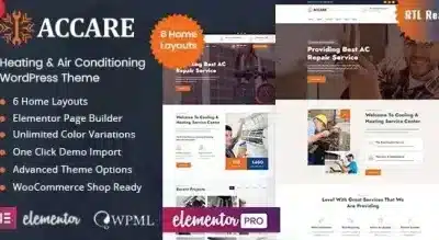 Accare Heating & Air Conditioning WordPress Theme
