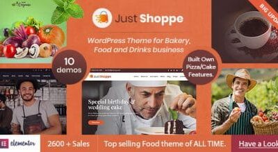 Justshoppe Theme – Elementor Cake Bakery WordPress Websites