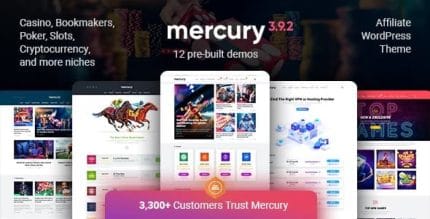 Mercury – Affiliate WordPress Theme. Casino, Gambling & Other Niches. Reviews & News