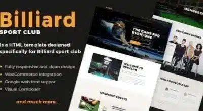 Billiard Creative Sporting WordPress Theme