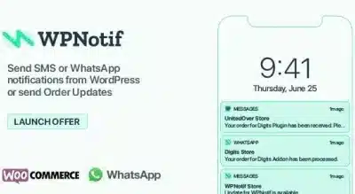 WPNotif – WordPress SMS & WhatsApp Message Notifications